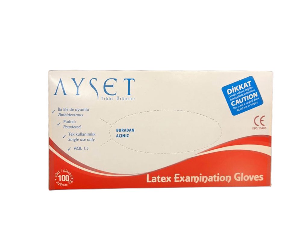 Ayset Latex Pudralı Eldiven Small 100'lü