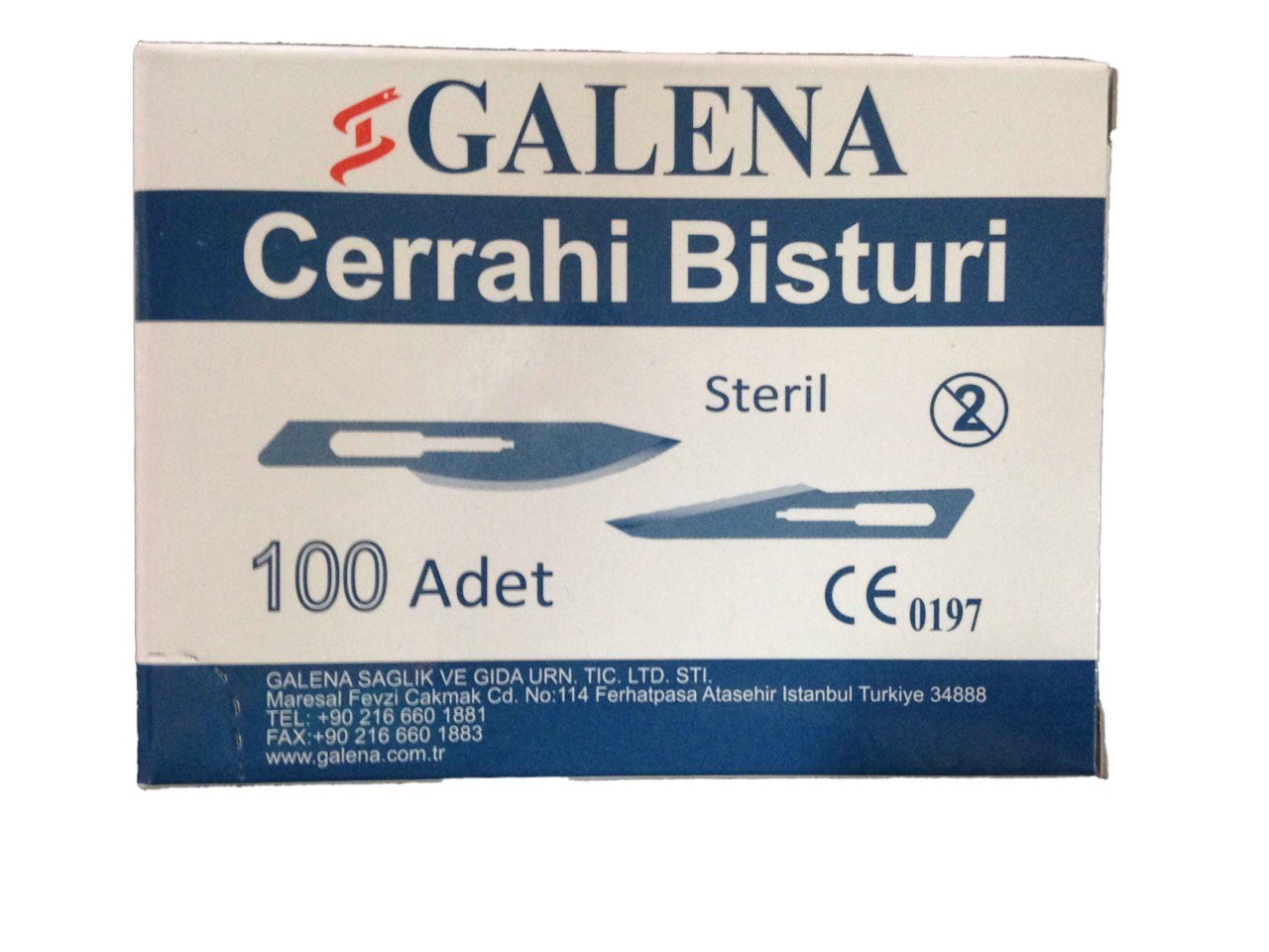 Galena Karbon Çelik Cerrahi Bisturi Ucu 100 lü